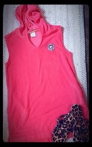 French Terry Swim Cover Tunic with Hoodie